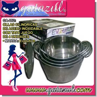 Lee el articulo completo OLLAS CILINDRICAS DE ACERO INOXIDABLE CON TAPA JUEGO DE 4 UNIDADES