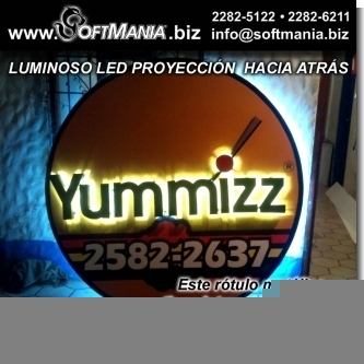 Lee el articulo completo Rotulo Luminoso LED Redondo con Proyeccion de Luz Hacia Atras